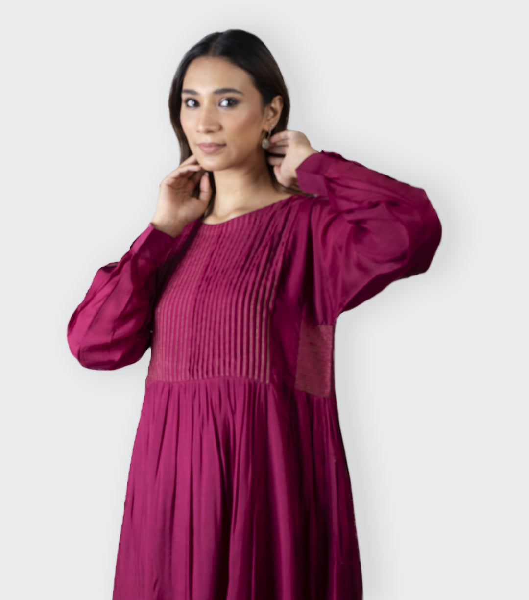 Magenta Embroidered Dress