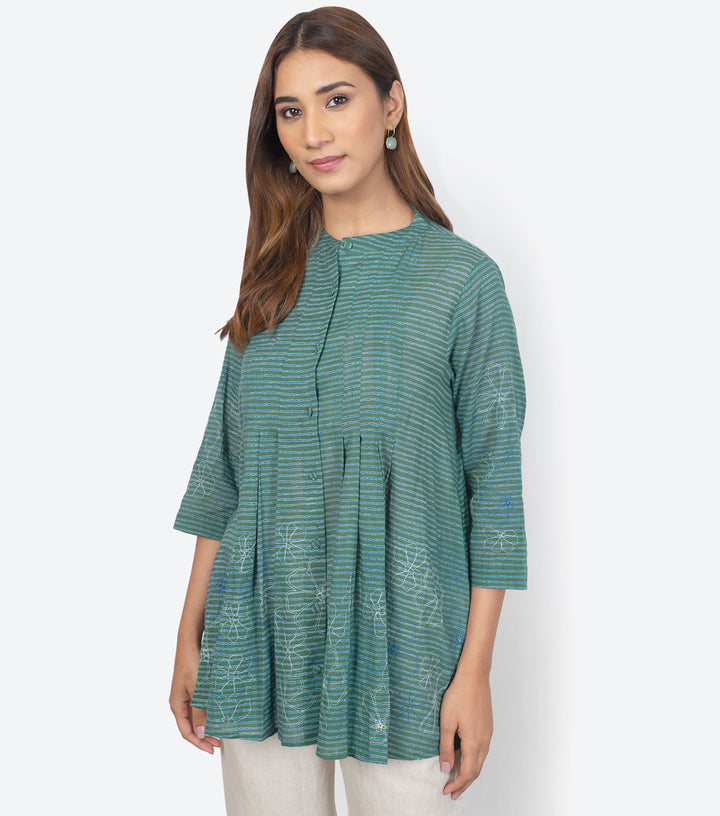 Green Cotton Summer Shirt