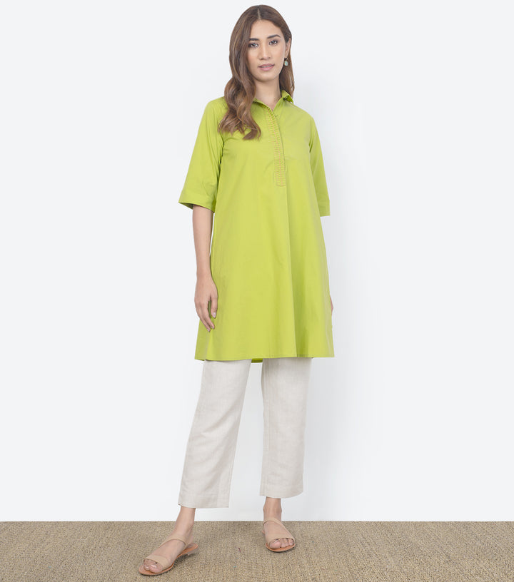 Lime Cotton Summer Shirt