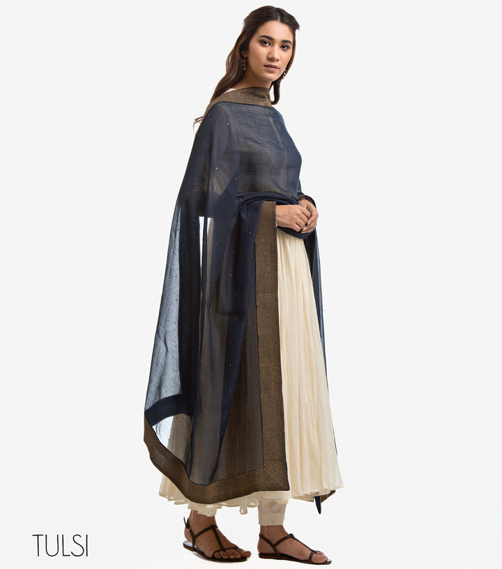 Navy Chanderi Dupatta