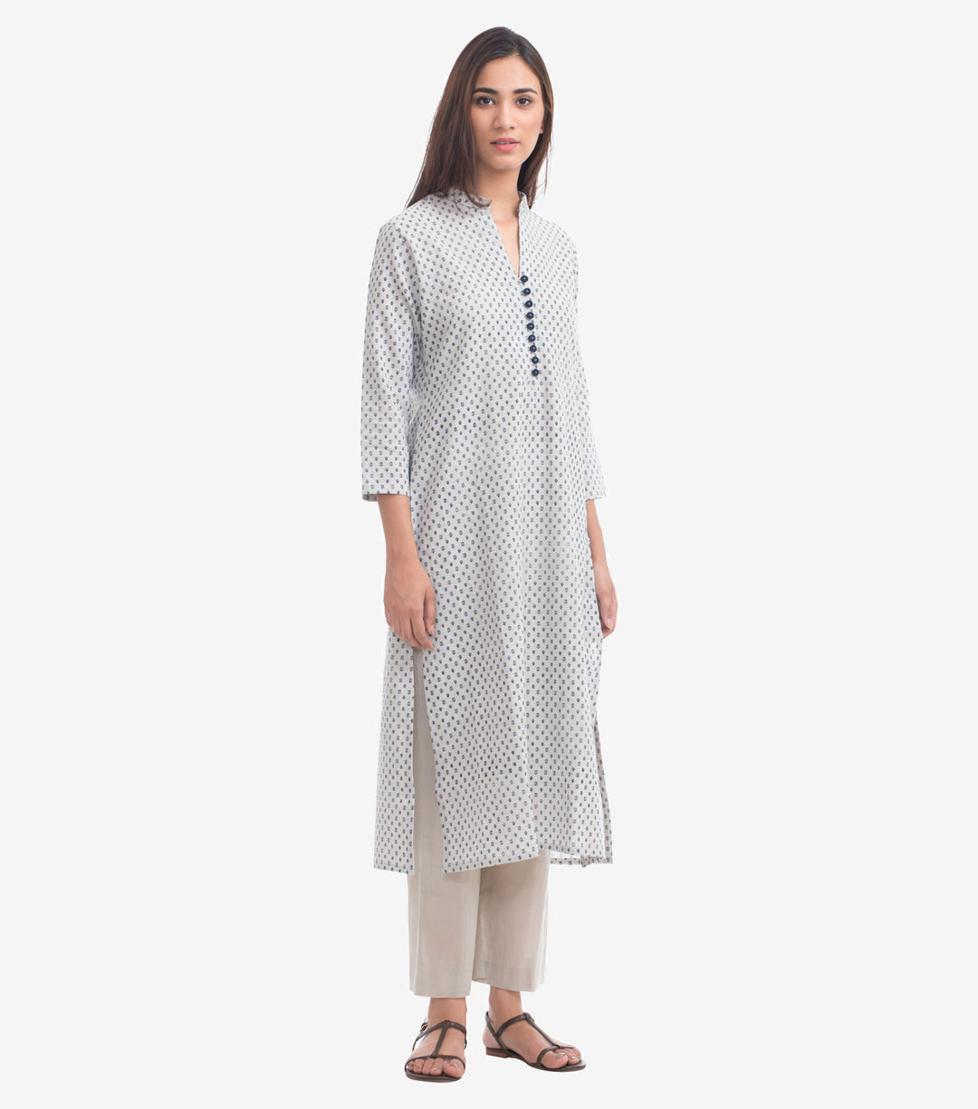 Printed Khadi Kurta