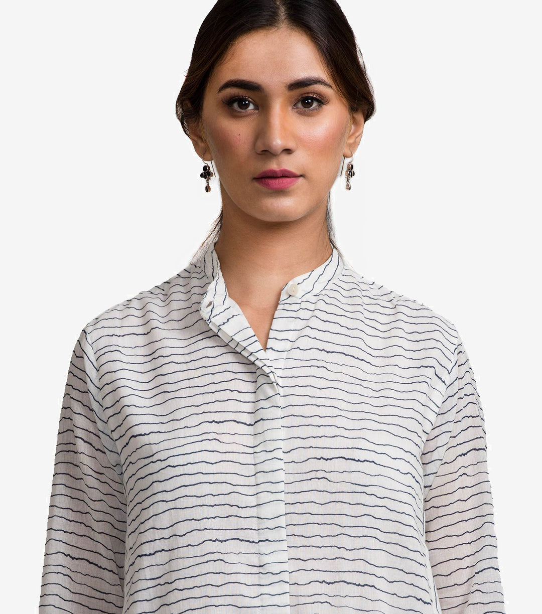 Printed White Cotton Shirt