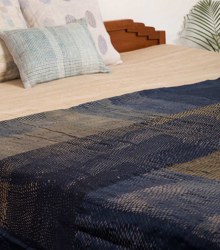 Shibori Cotton Silk Bedcover