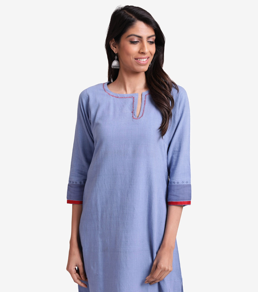 Blue khadi kurta