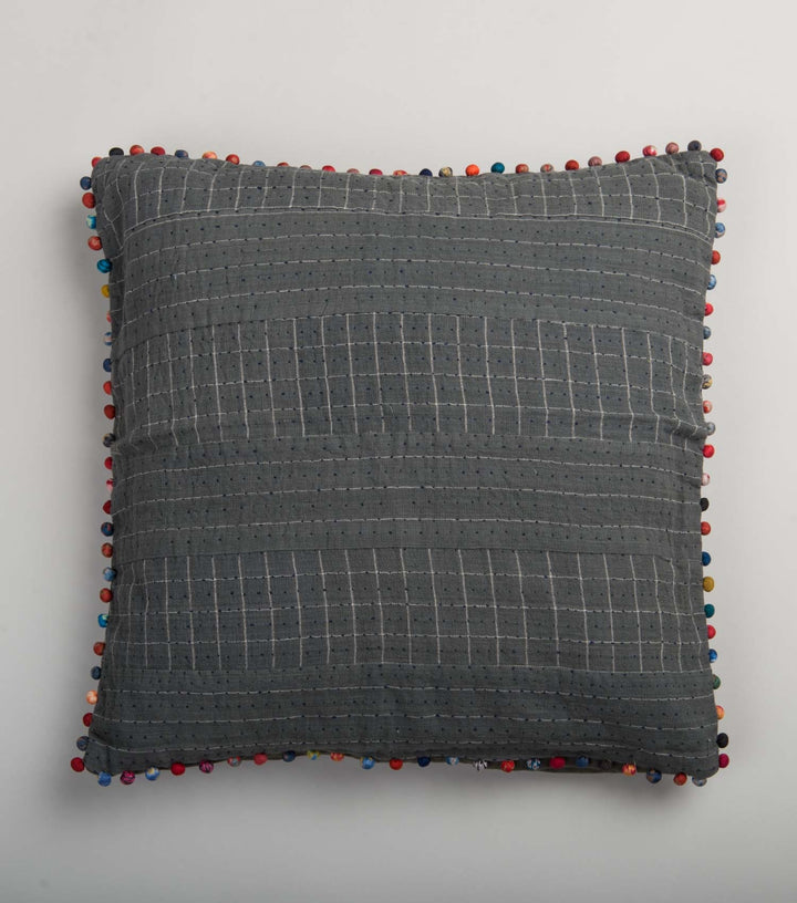 Grey cotton cushion cover