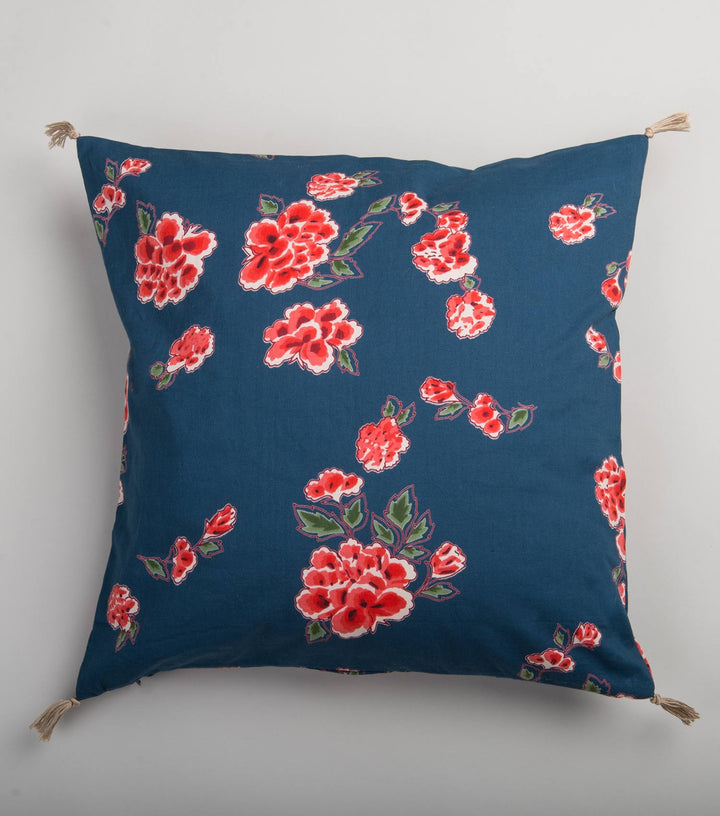 Floral cotton cushion cover