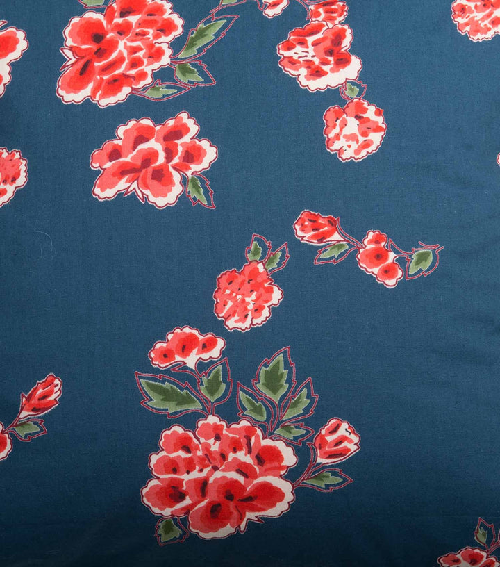 Floral cotton cushion cover