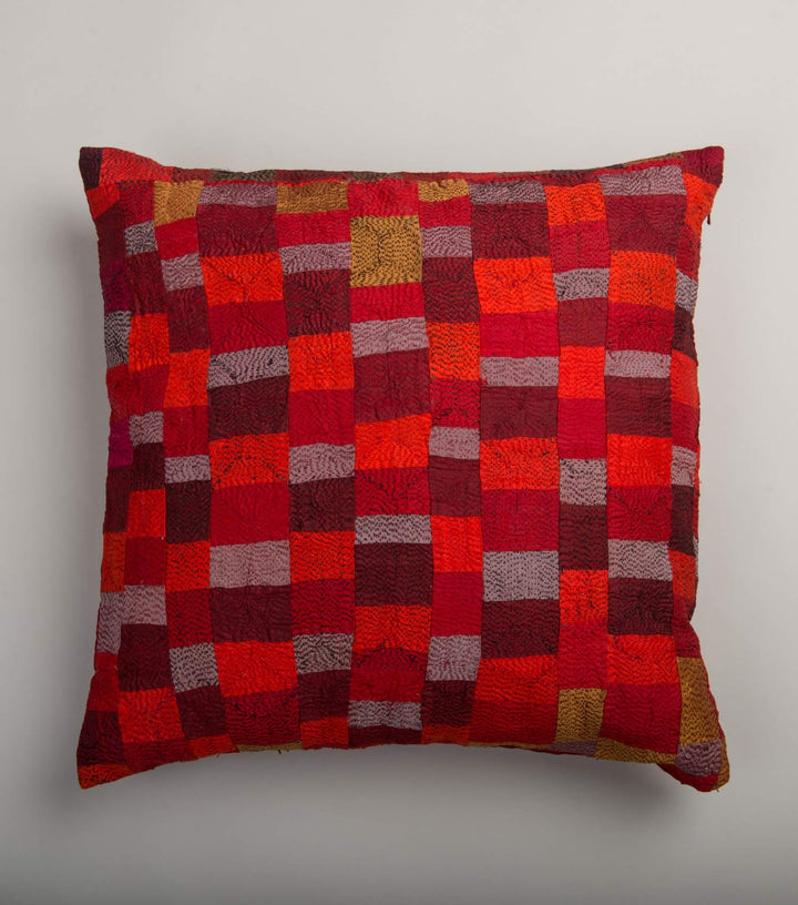 Silk patchwork cushion cover