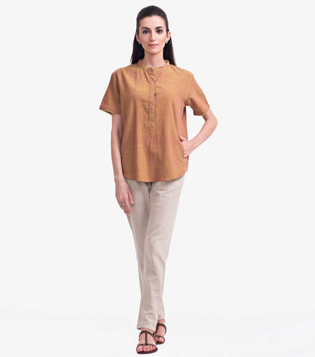 Mustard Yellow Khadi Solid Top