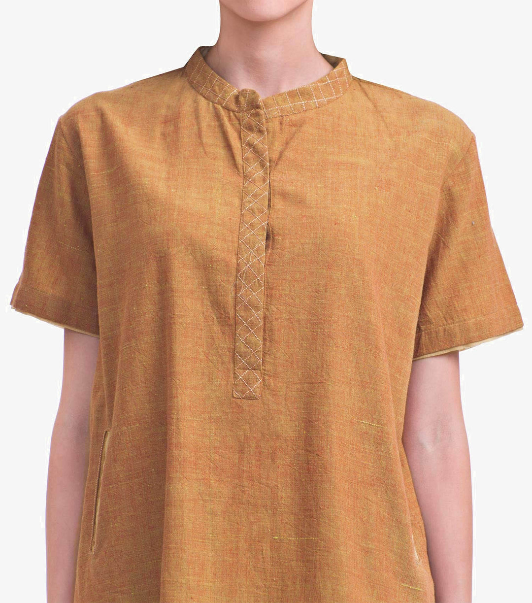 Mustard Yellow Khadi Solid Top