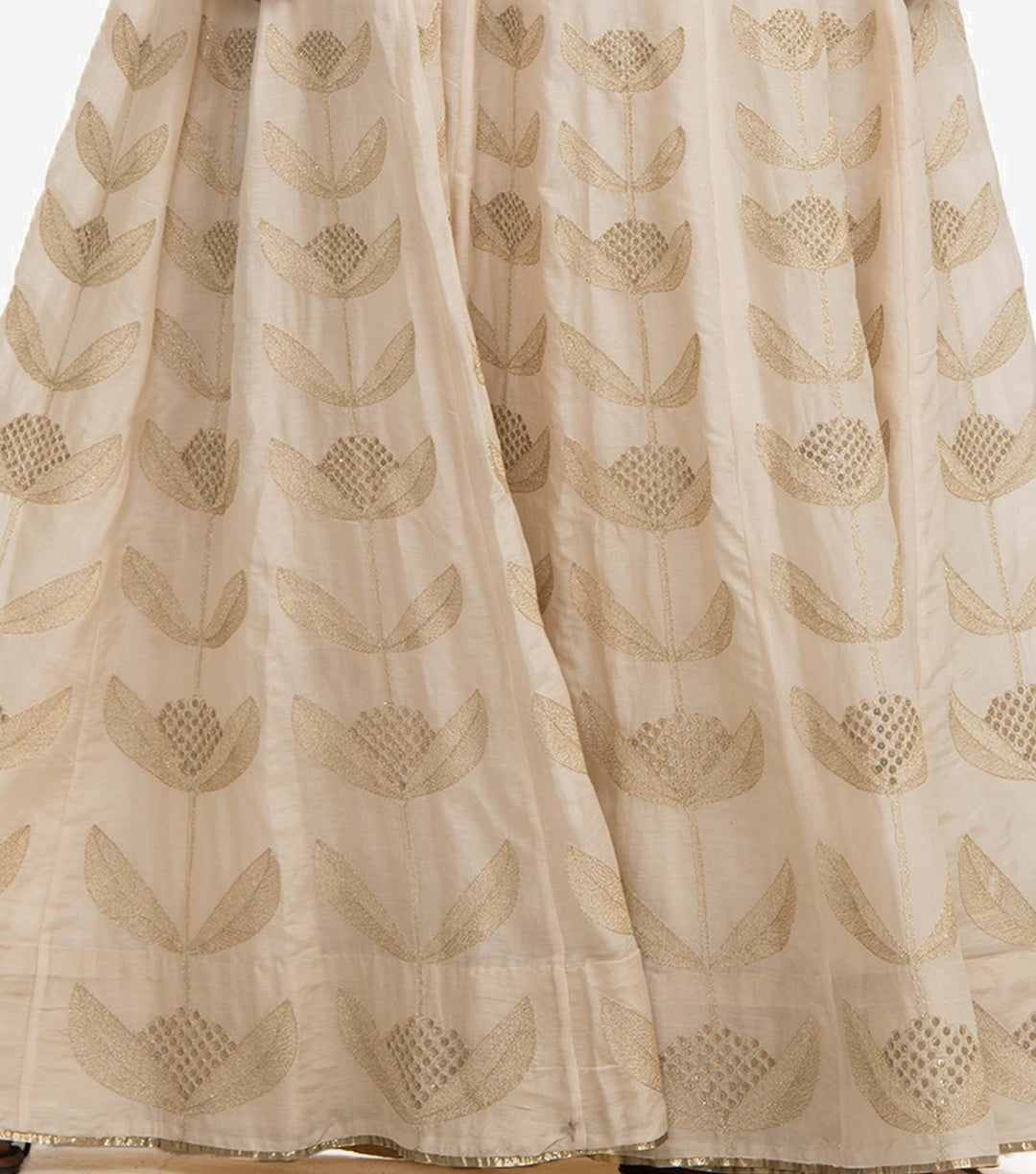 Natural cotton silk embroidered skirt