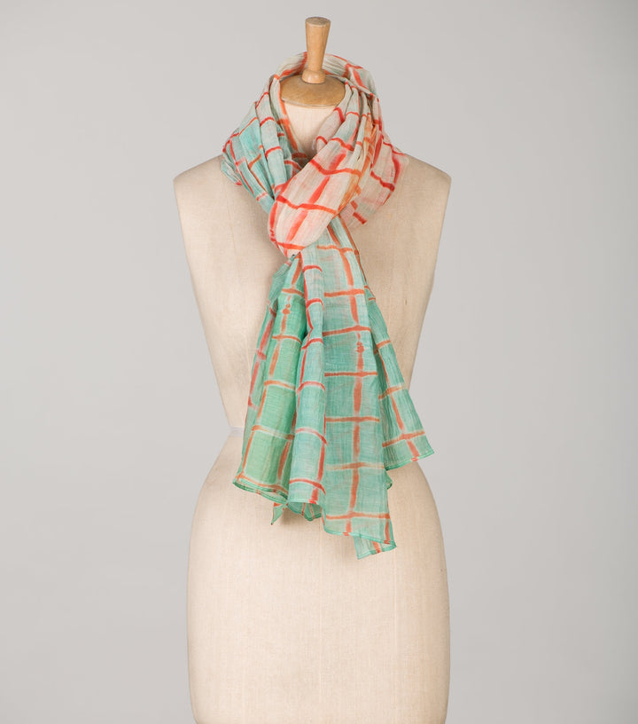 Shibori chanderi scarf