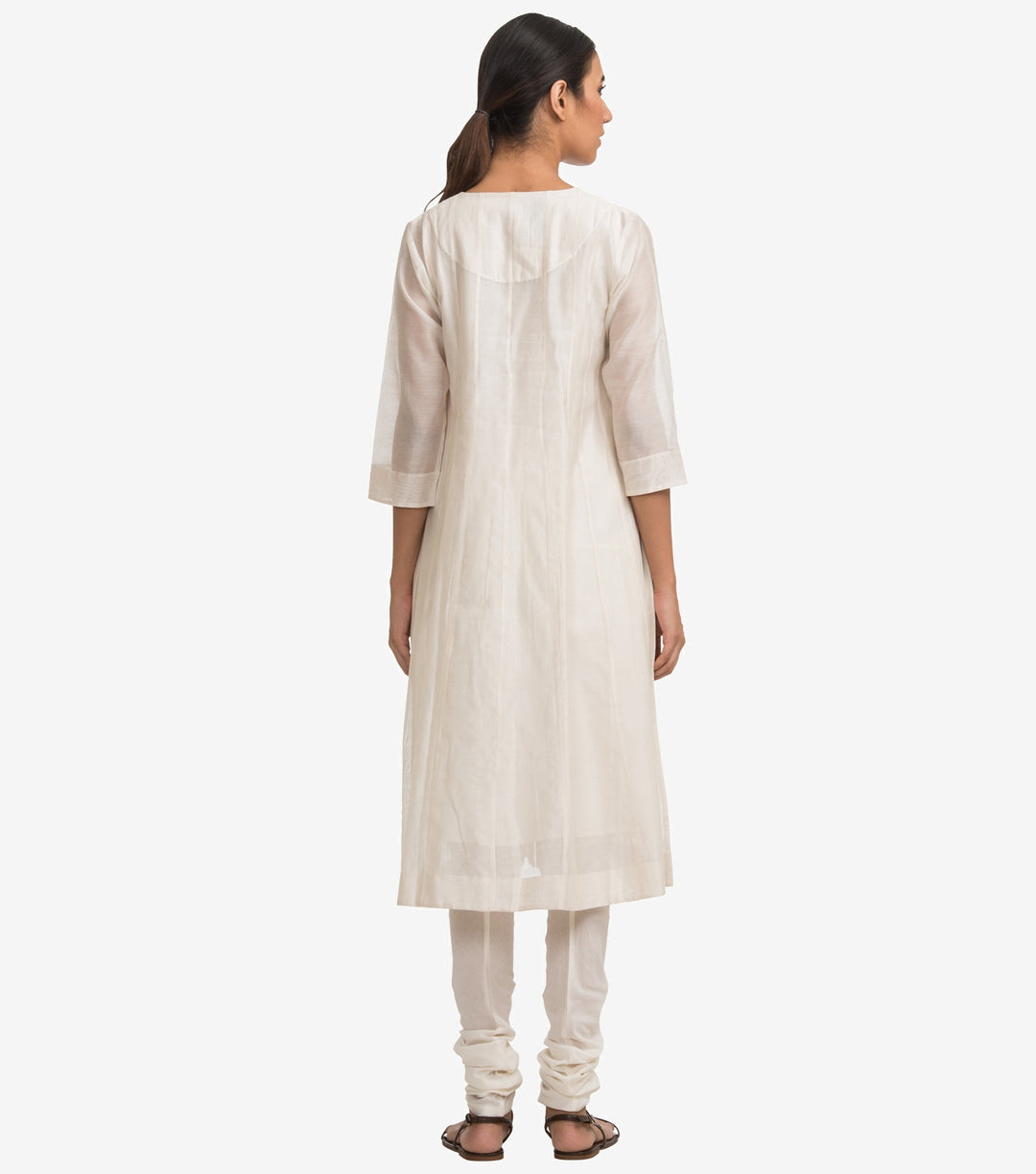 Ivory Chanderi Kalidar Suit Set