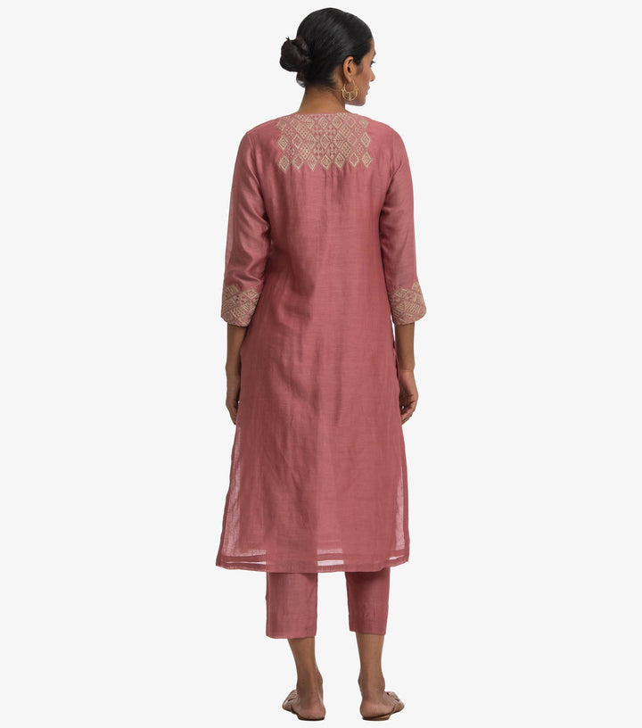 Pink Chanderi Solid Pant