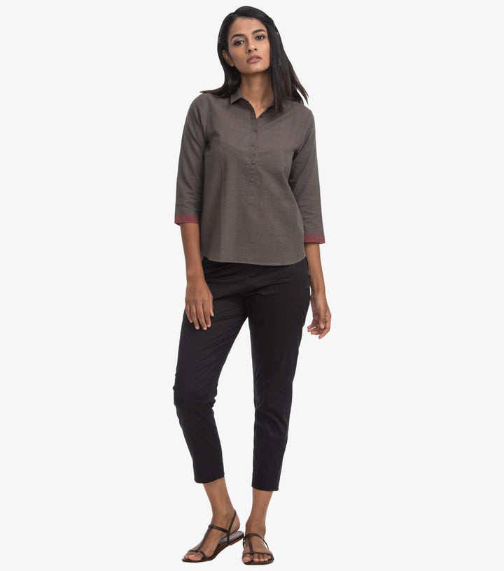 Grey khadi cotton shirt