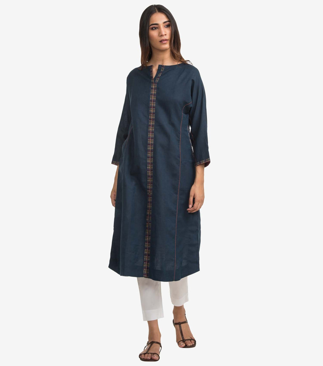 Blue Linen Kurta