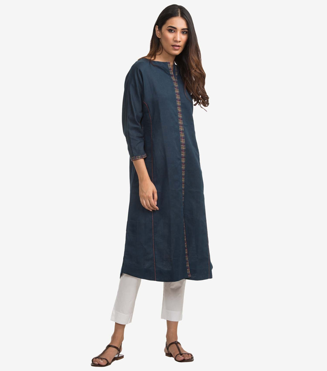 Blue Linen Kurta