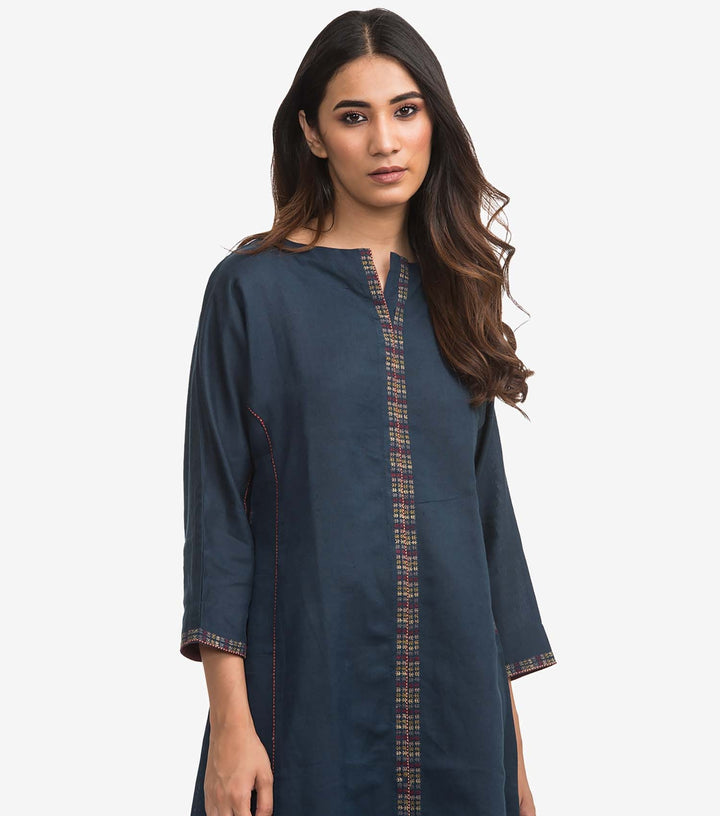 Blue Linen Kurta