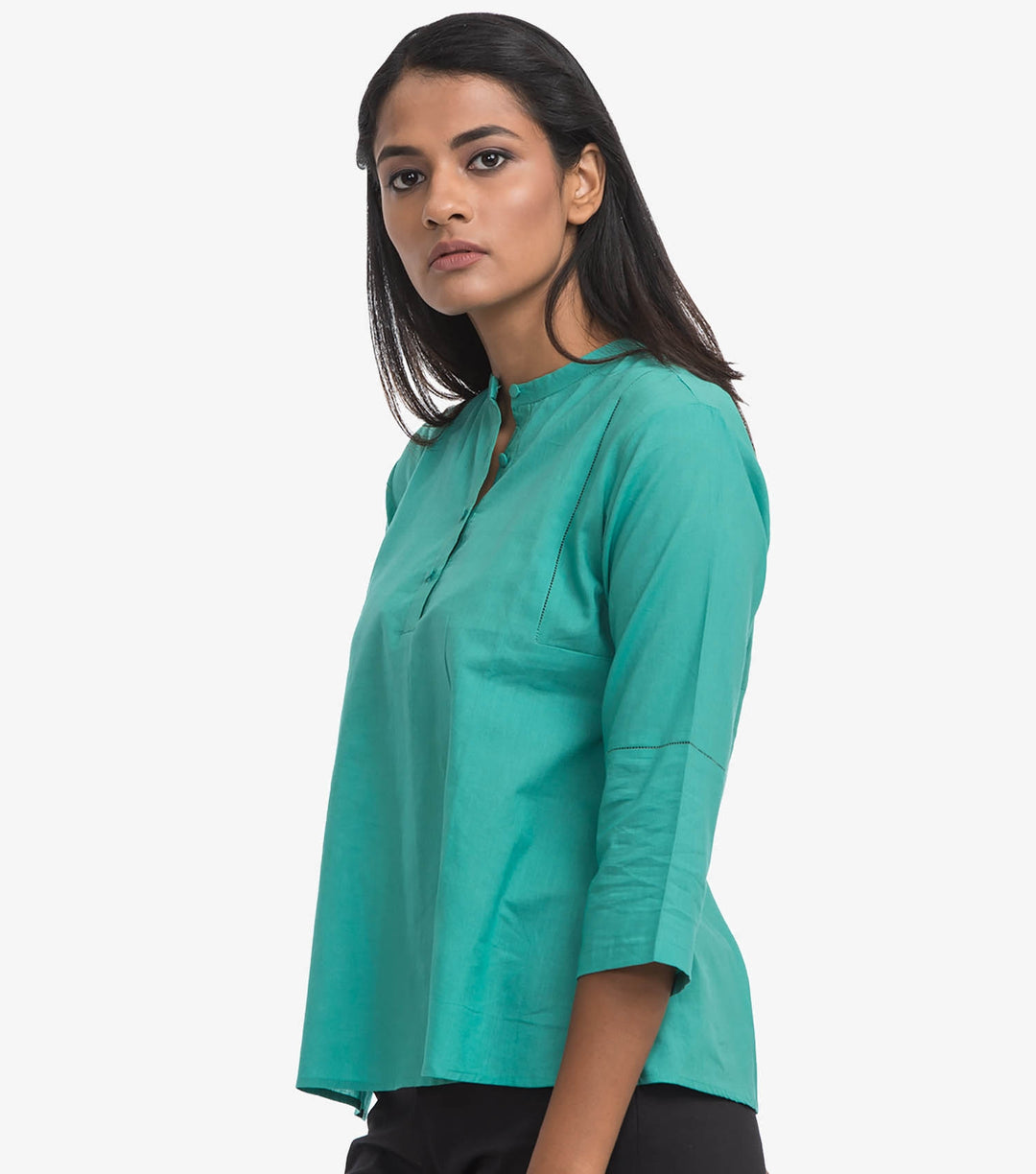 Green cotton solid top