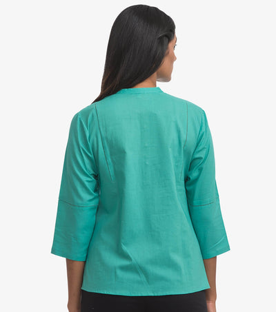 Green cotton solid top