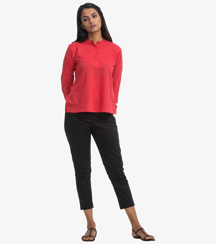 Coral cotton solid top