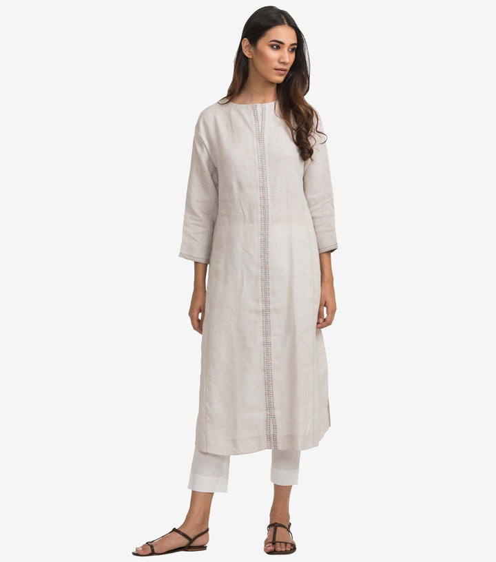 Ivory linen kurta