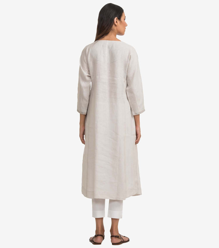 Ivory linen kurta