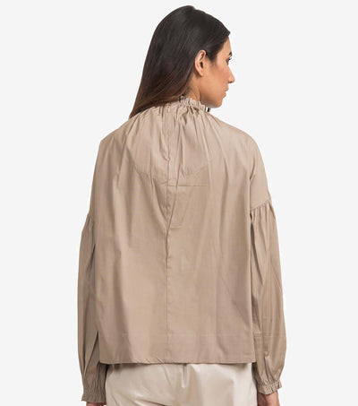 Beige cotton poplin top