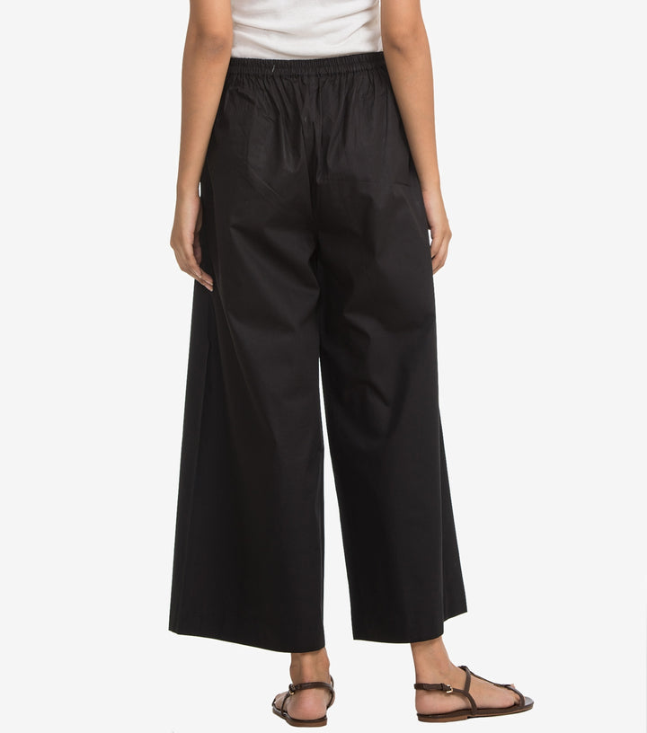 Black cotton poplin pant