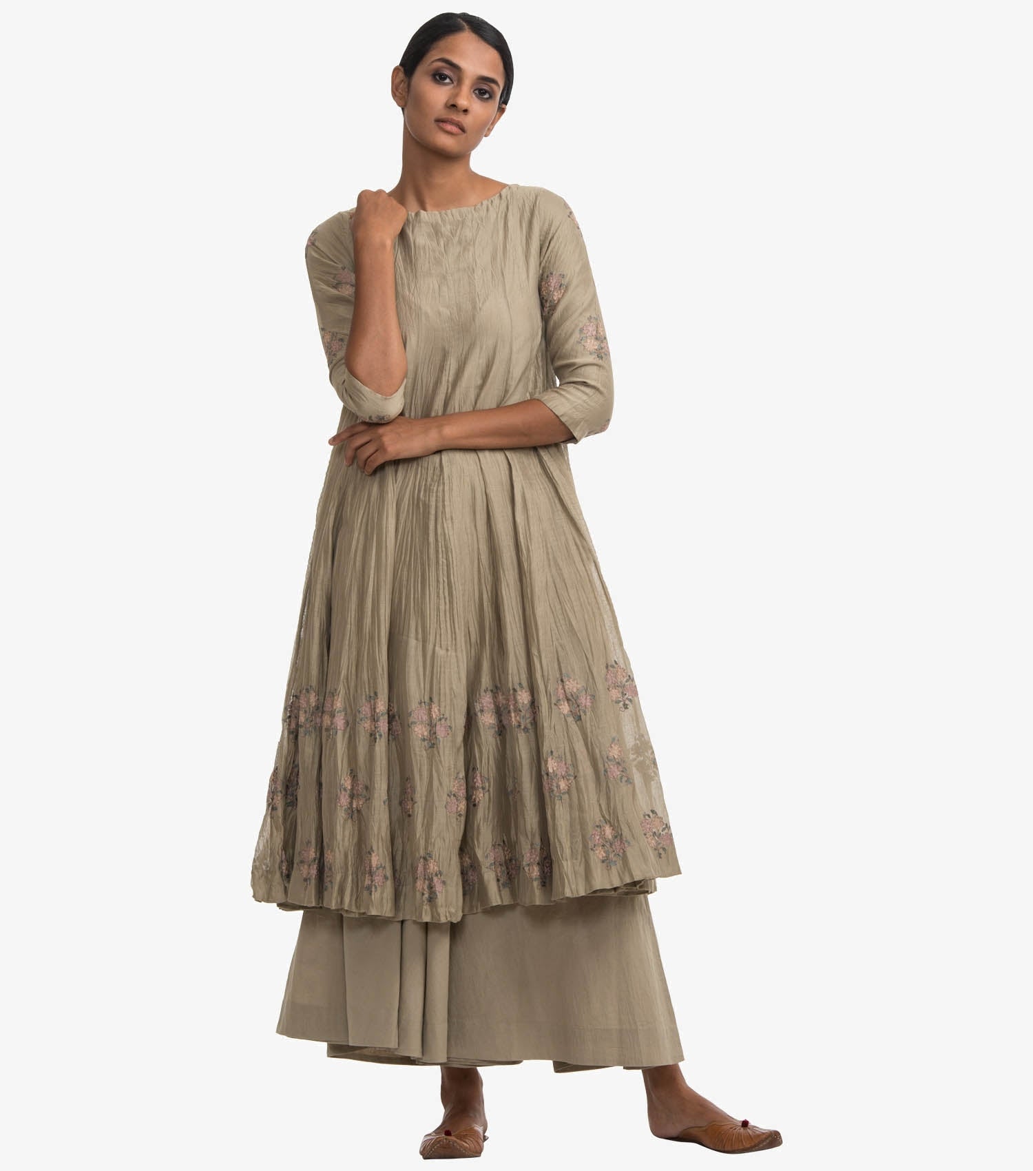 Green chanderi kurta set – Tulsi Online