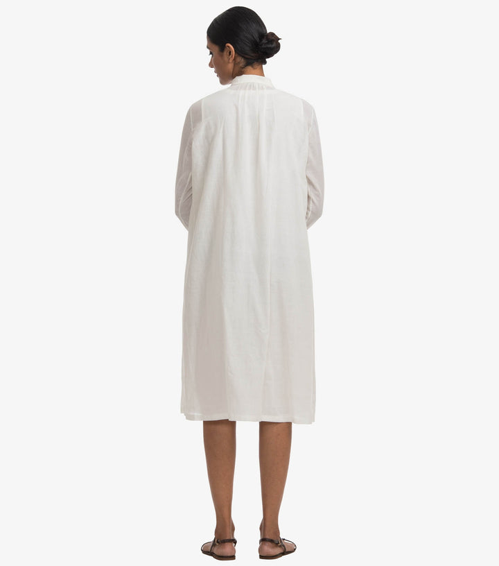 Natural Solid cotton Shirt Dress